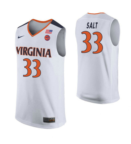 Virginia Cavaliers 33 Jack Salt White College Basketball Jersey retro stitched fan jersey RTJ1352 image 1