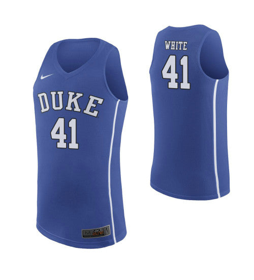 Duke Blue Devils 41 Jack White College Basketball Jersey Royal retro stitched fan jersey RTJ11499 image 1