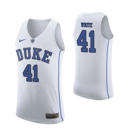 Duke Blue Devils 41 Jack White College Basketball Jersey White retro stitched fan jersey RTJ5612 image 1