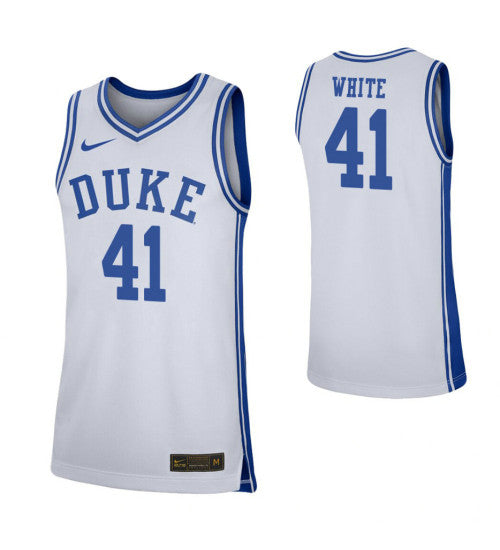 Jack White College Basketball Jersey White Duke Blue Devils retro stitched fan jersey RTJ4920 image 1