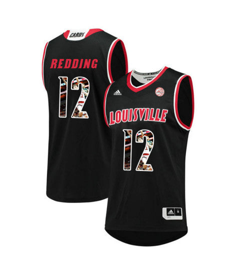 Louisville Cardinals 12 Jacob Redding College Basketball Jersey Black 8243 retro stitched fan jersey RTJ4406 image 1