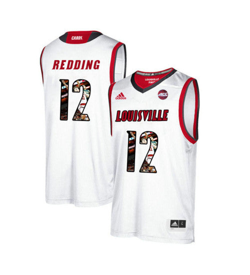 Louisville Cardinals 12 Jacob Redding College Basketball Jersey White retro stitched fan jersey RTJ10256 image 1