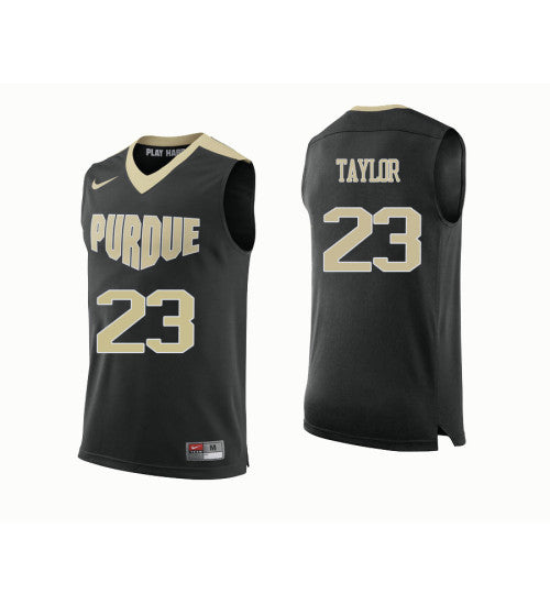 Purdue Boilermakers 23 Jacquil Taylor College Basketball Jersey Black retro stitched fan jersey RTJ2473 image 1