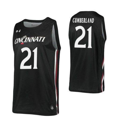 Jaevin Cumberland College Basketball Jersey Black Cincinnati Bearcats retro stitched fan jersey RTJ10788 image 1