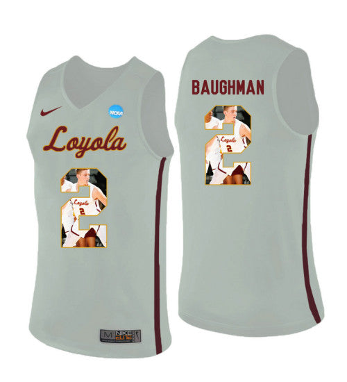 Loyola Chi Ramblers 2 Jake Baughman College Basketball Jersey White retro stitched fan jersey RTJ4301 image 1