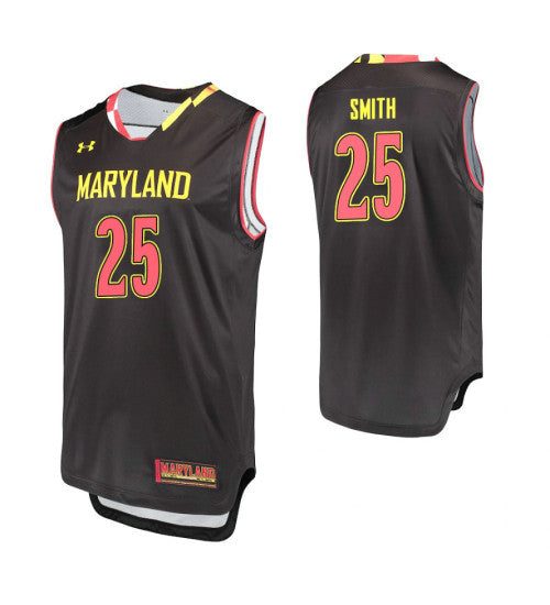Maryland Terrapins 25 Jalen Smith Black College Basketball Jersey retro stitched fan jersey RTJ9956 image 1