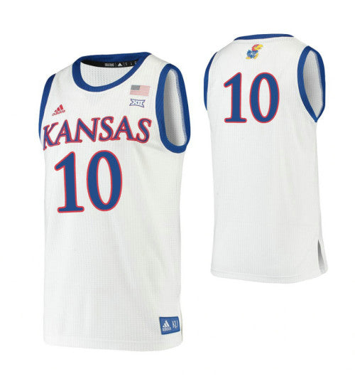 Kansas Jayhawks 10 Jalen Wilson White College Basketball Jersey retro stitched fan jersey RTJ10686 image 1