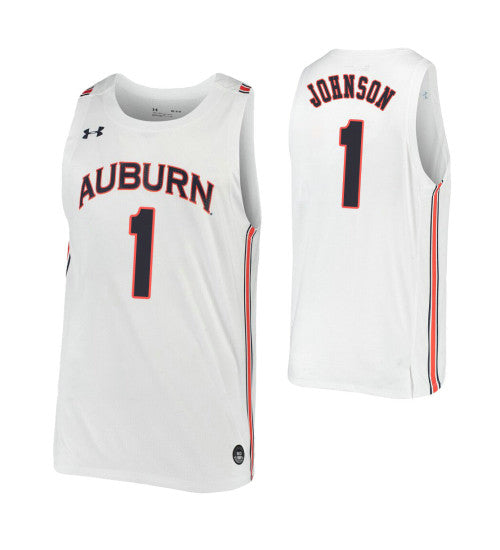 Auburn Tigers 1 Jamal Johnson White College Basketball Jersey retro stitched fan jersey RTJ12213 image 1