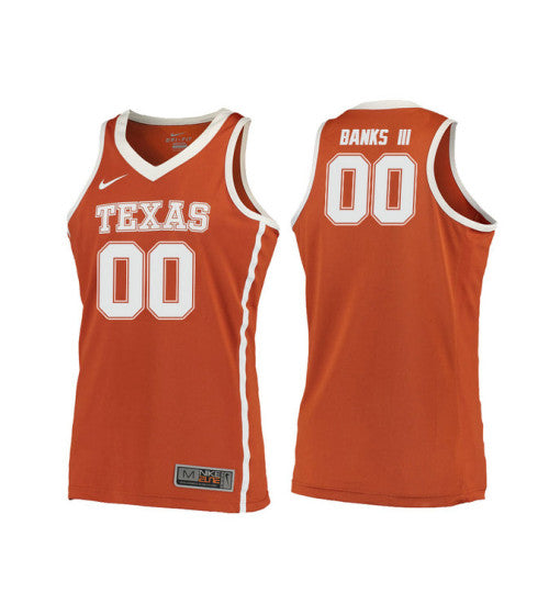 Texas Longhorns 00 James Banks Iii College Basketball Jersey Orange 10610 retro stitched fan jersey RTJ2039 image 1