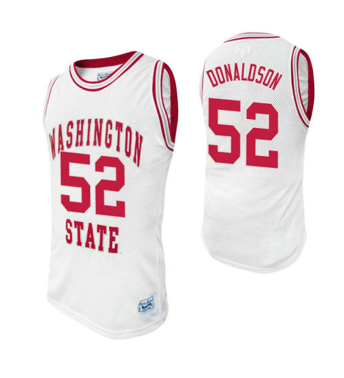 Washington State Cougars 52 James Donaldson Alumni College Basketball Jersey White retro stitched fan jersey RTJ6997