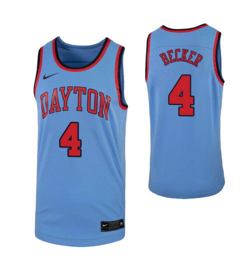 Dayton Flyers 4 Jared Becker Light Blue College Basketball Jersey retro stitched fan jersey RTJ5806 image 1