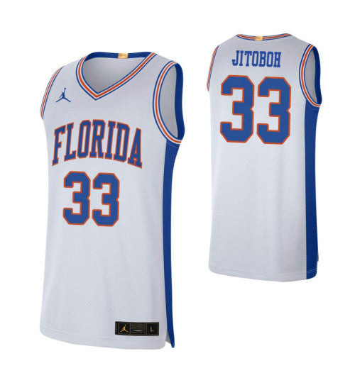 Florida Gators 33 Jason Jitoboh Retro Limited College Basketball Jersey White retro stitched fan jersey RTJ11331 image