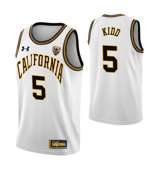 California Golden Bears 5 Jason Kidd White College Basketball Jersey retro stitched fan jersey RTJ11967 image 1