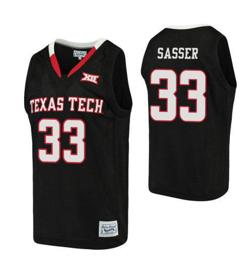 Texas Tech Red Raiders 33 Jason Sasser Black College Basketball Jersey retro stitched fan jersey RTJ7674 image 1