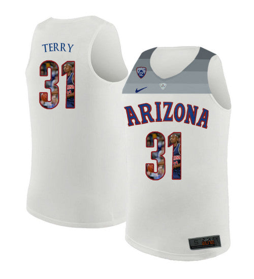 Arizona Wildcats 31 Jason Terry College Basketball Jersey White 286 retro stitched fan jersey RTJ12363 image 1