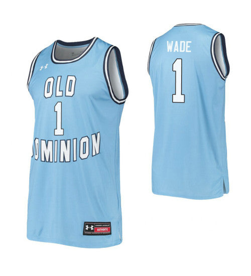 Old Dominion Monarchs 1 Jason Wade Blue College Basketball Jersey retro stitched fan jersey RTJ8479 image 1