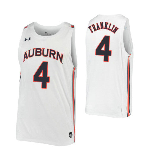 Auburn Tigers 4 Javon Franklin White College Basketball Jersey retro stitched fan jersey RTJ12199 image 1