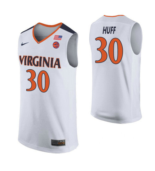 Virginia Cavaliers 30 Jay Huff White College Basketball Jersey retro stitched fan jersey RTJ7113 image 1