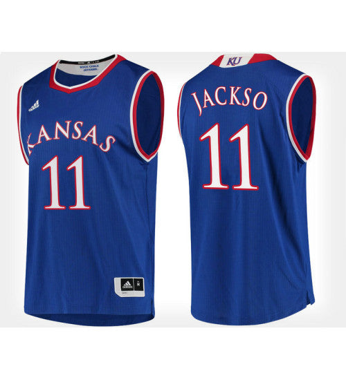 Kansas Jayhawks 11 Josh Jackson Blue Home College Basketball Jersey retro stitched fan jersey RTJ10675 image 1