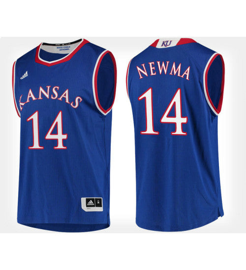 Kansas Jayhawks 14 Malik Newman Blue Home College Basketball Jersey retro stitched fan jersey RTJ10649 image 1