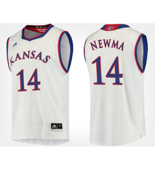 Kansas Jayhawks 14 Malik Newman White Road College Basketball Jersey retro stitched fan jersey RTJ4780 image 1