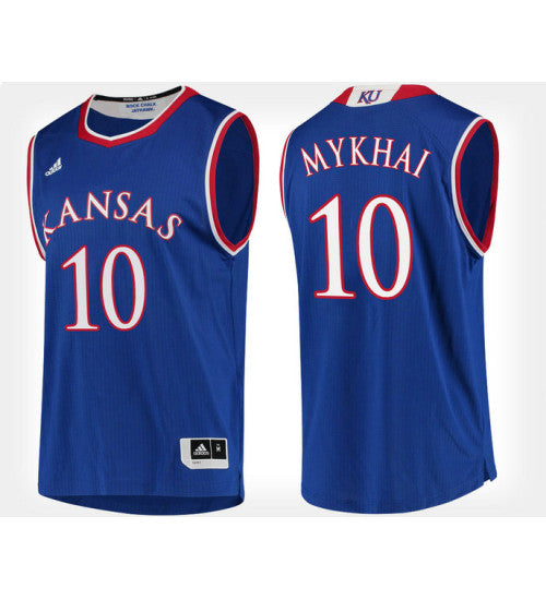 Kansas Jayhawks 10 Sviatoslav Mykhailiuk Blue Home College Basketball Jersey retro stitched fan jersey RTJ10682 image 1