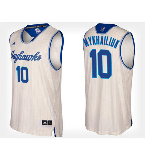 Kansas Jayhawks 10 Sviatoslav Mykhailiuk Cream Alternate College Basketball Jersey retro stitched fan jersey RTJ10681