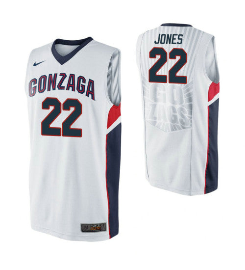 Gonzaga Bulldogs Jeremy Jones College Basketball Jersey White 7442 retro stitched fan jersey RTJ5207 image 1