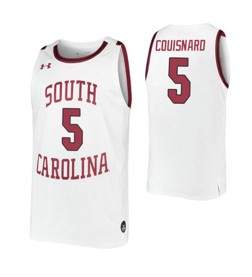 South Carolina Gamecocks 5 Jermaine Couisnard White College Basketball Jersey retro stitched fan jersey RTJ8103 image 1
