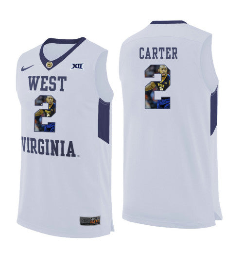 West Virginia Mountaineers 2 Jevon Carter College Basketball Jersey White 5695 retro stitched fan jersey RTJ6954 image
