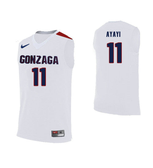 Gonzaga Bulldogs 11 Joel Ayayi White College Basketball Jersey retro stitched fan jersey RTJ5275 image 1