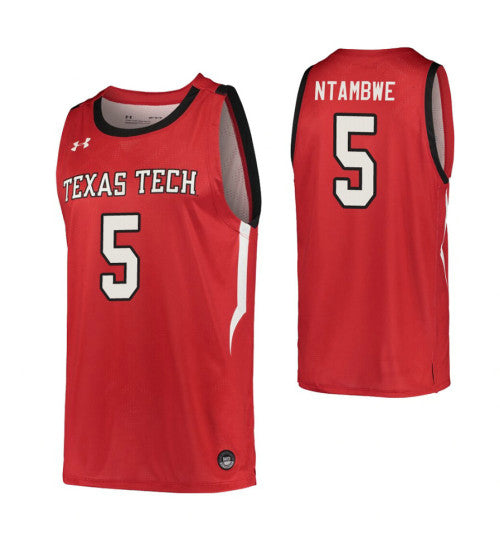 Texas Tech Red Raiders 5 Joel Ntambwe Red College Basketball Jersey retro stitched fan jersey RTJ7669 image 1
