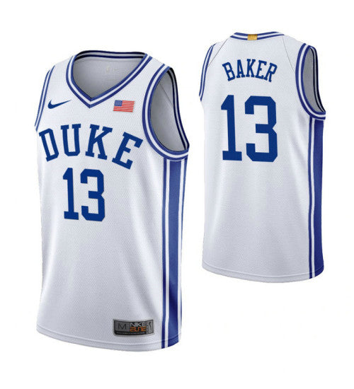 Duke Blue Devils Joey Baker White College Basketball Jersey retro stitched fan jersey RTJ11425 image 1