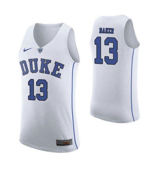 Duke Blue Devils 13 Joey Baker College Basketball Jersey White retro stitched fan jersey RTJ11588 image 1
