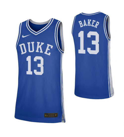 Duke Blue Devils 13 Joey Baker Royal College Basketball Jersey 1062 retro stitched fan jersey RTJ11587 image 1
