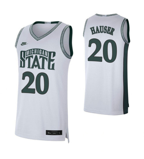 Michigan State Spartans 20 Joey Hauser Retro Limited College Basketball Jersey White retro stitched fan jersey RTJ3784