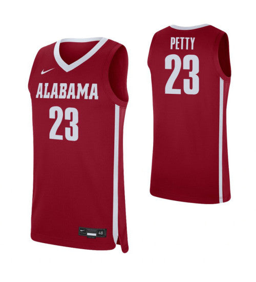 Alabama Crimson Tide 23 John Petty Crimson College Basketball Jersey retro stitched fan jersey RTJ12610 image 1