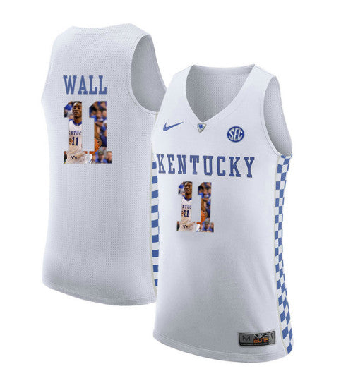 Kentucky Wildcats 11 John Wall College Basketball Jersey White retro stitched fan jersey RTJ4556 image 1