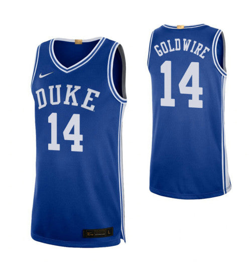 Duke Blue Devils 14 Jordan Goldwire Limited College Basketball Jersey Royal retro stitched fan jersey RTJ11444 image 1