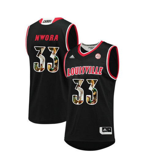 Louisville Cardinals 33 Jordan Nwora College Basketball Jersey Black 8299 retro stitched fan jersey RTJ4350 image 1