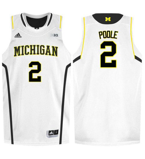 Michigan Wolverines 2 Jordan Poole College Basketball Jersey White 3163 retro stitched fan jersey RTJ9486 image 1