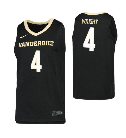 Jordan Wright College Basketball Jersey Black Vanderbilt Commodores retro stitched fan jersey RTJ10737 image 1