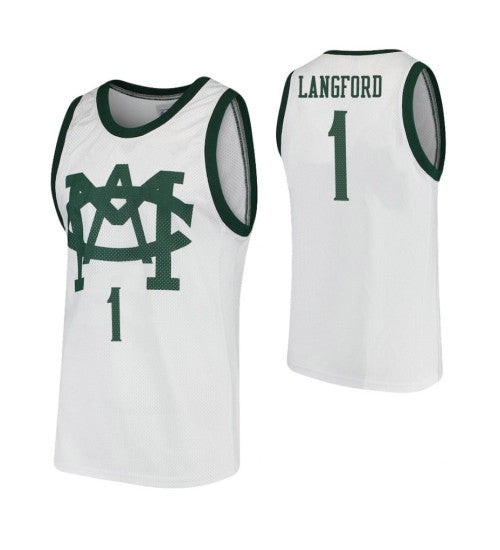 Michigan State Spartans 1 Josh Langford White College Basketball Jersey 2859 retro stitched fan jersey RTJ9790 image 1