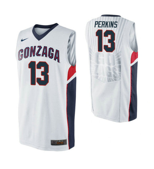 Gonzaga Bulldogs Josh Perkins College Basketball Jersey White retro stitched fan jersey RTJ5204 image 1
