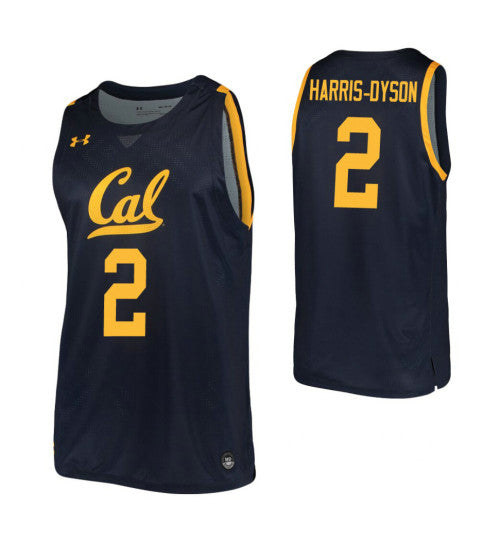 Juhwan Harris Dyson College Basketball Jersey Navy California Golden Bears retro stitched fan jersey RTJ10731 image 1