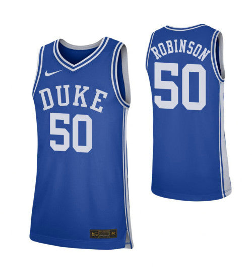 Duke Blue Devils 50 Justin Robinson Royal College Basketball Jersey 7067 retro stitched fan jersey RTJ5582 image 1