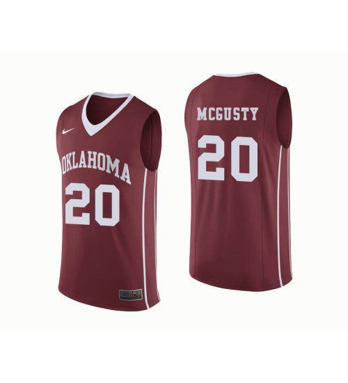 Oklahoma Sooners 20 Kameron Mcgusty College Basketball Jersey Crimson retro stitched fan jersey RTJ8555 image 1