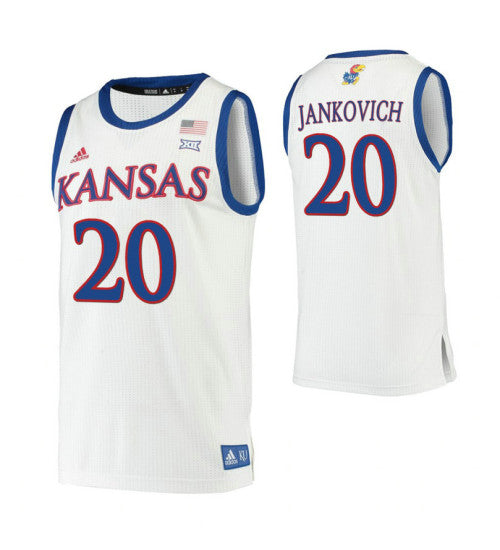 Michael Jankovich Kansas Jayhawks White College Basketball Jersey 8668 retro stitched fan jersey RTJ3981 image 1