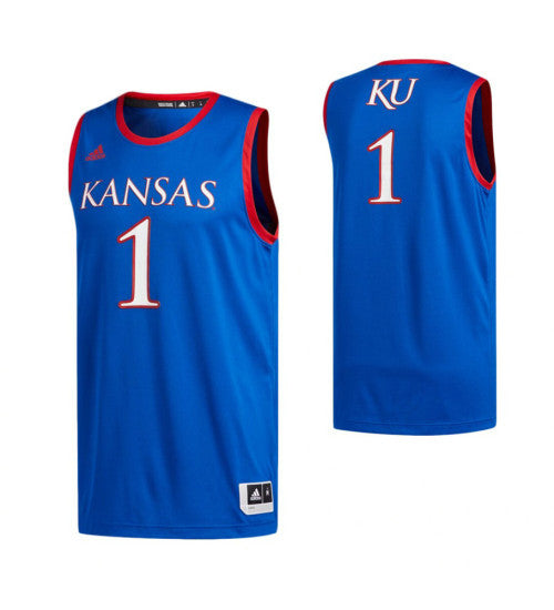 Kansas Jayhawks 1 Basketball College Basketball Jersey Royal retro stitched fan jersey RTJ10700 image 1