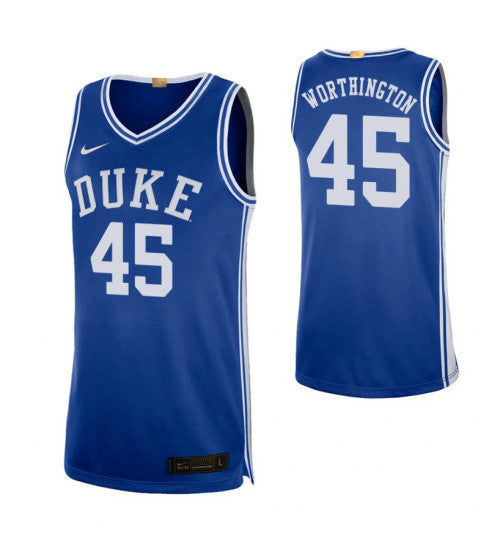 Duke Blue Devils 45 Keenan Worthington Alumni Limited College Basketball Jersey Royal retro stitched fan jersey